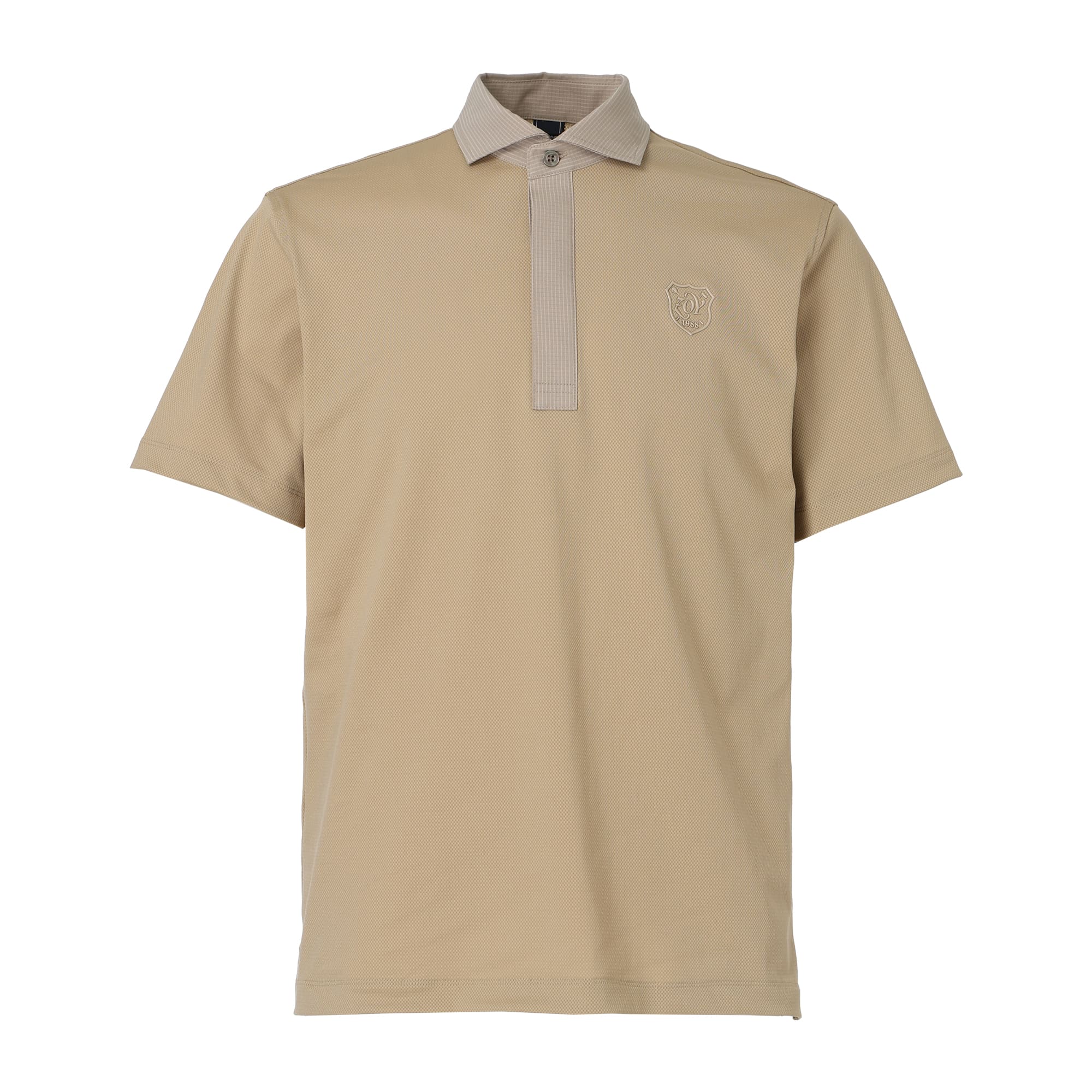 MEN SOFTCOOLトリコットメッシュ 半袖シャツ ベージュ