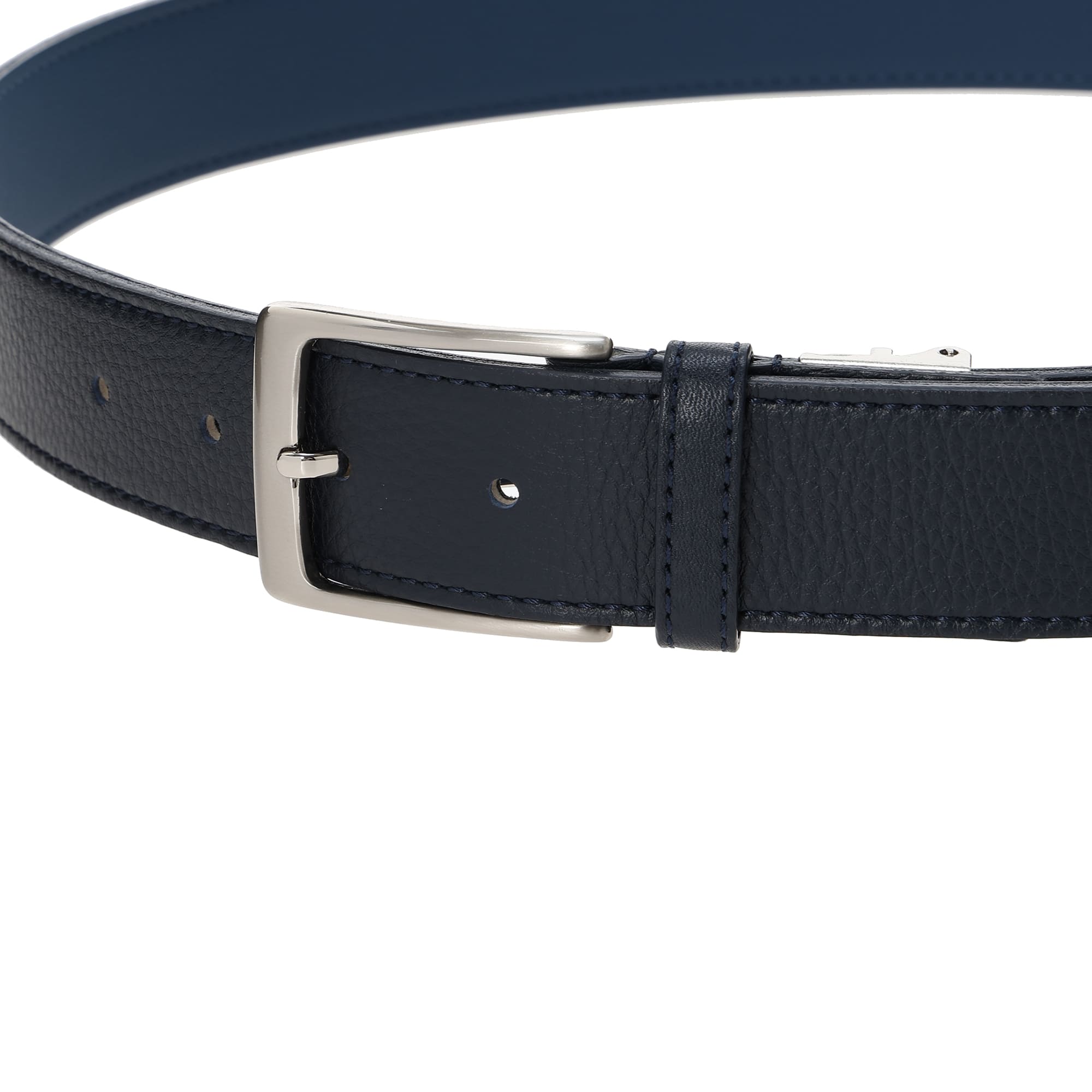Men's Zuren Leather Belt, Navy