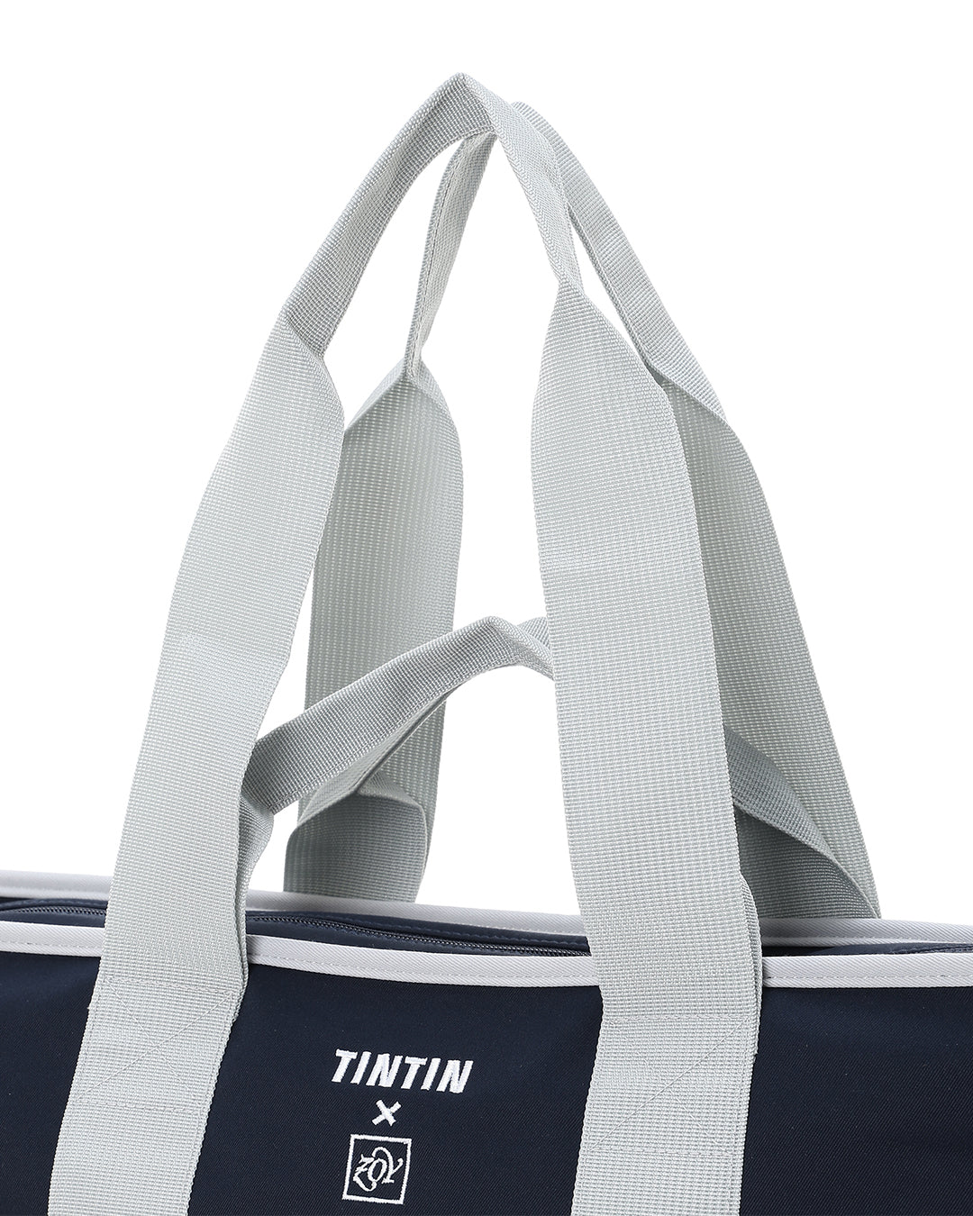【 TINTIN × ZOY 】 UNISEX ツイルビッグトートバッグ ネイビー
