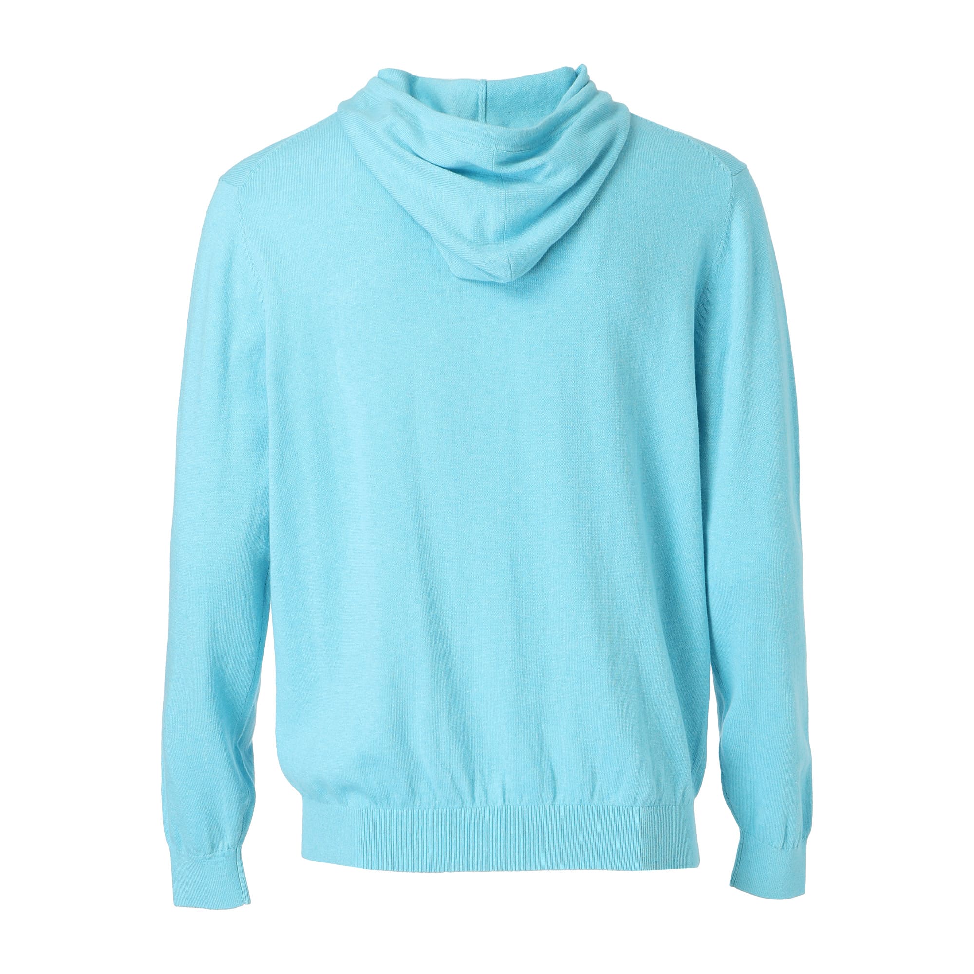 MEN MELANGE COTTON 長袖セーター ターコイズ