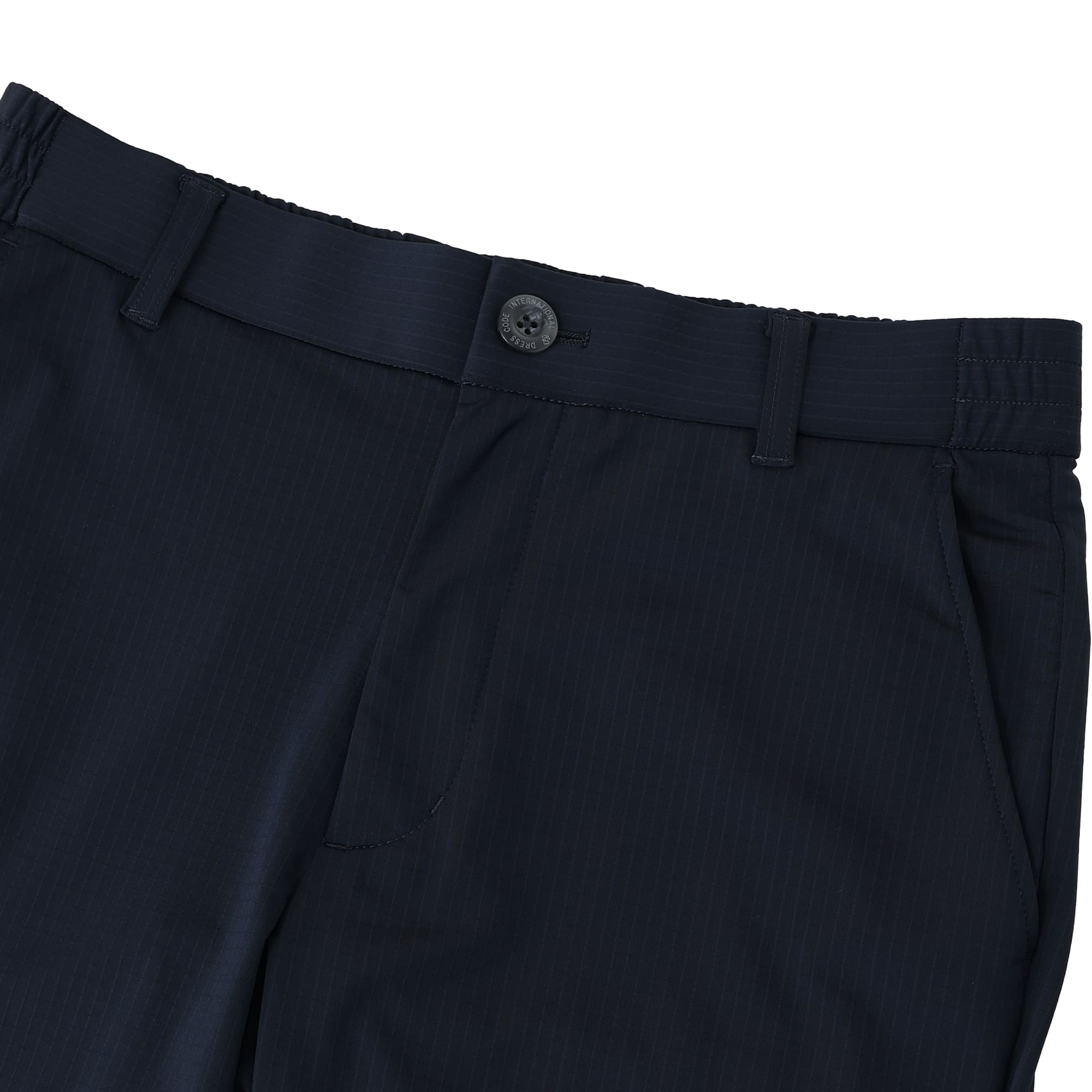 MEN シャドウストライプスーパーストレッチ ロングパンツ ネイビー
