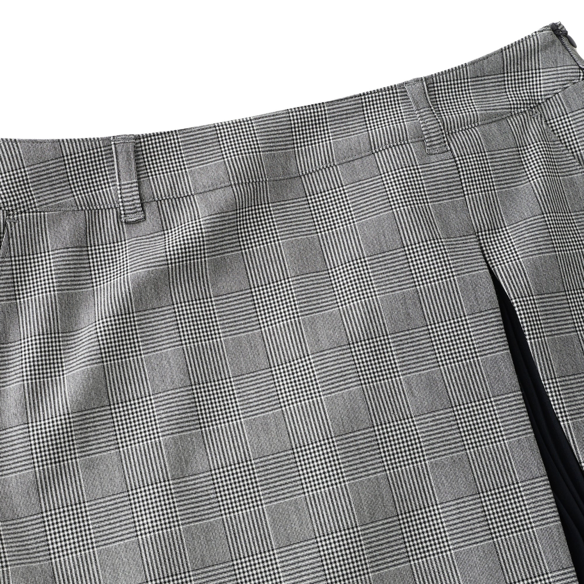 Women's Glen Check Stretch Skirt in Silver Gray