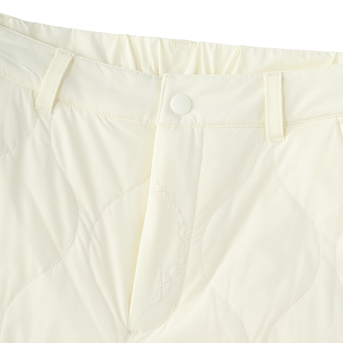 WOMEN ストレッチタフタキルト ロングパンツ クリーム