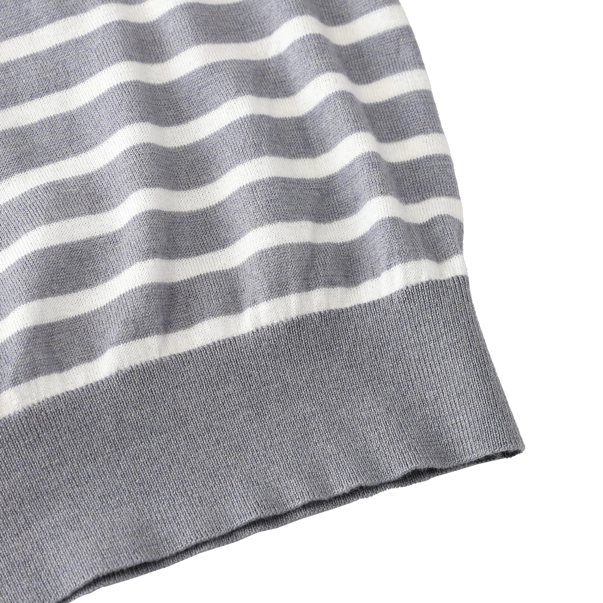 MEN Premium Cotton Striped Long Sleeve Sweater Gray