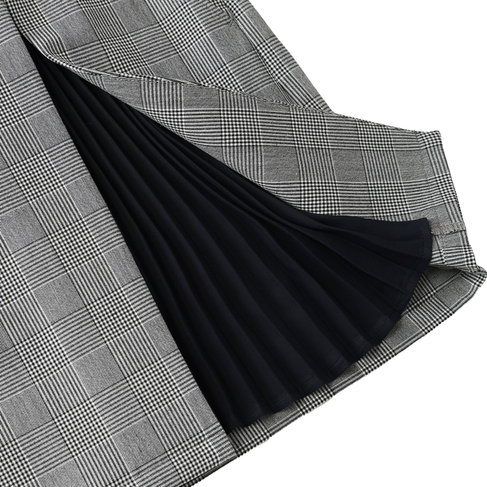 Women's Glen Check Stretch Skirt in Silver Gray