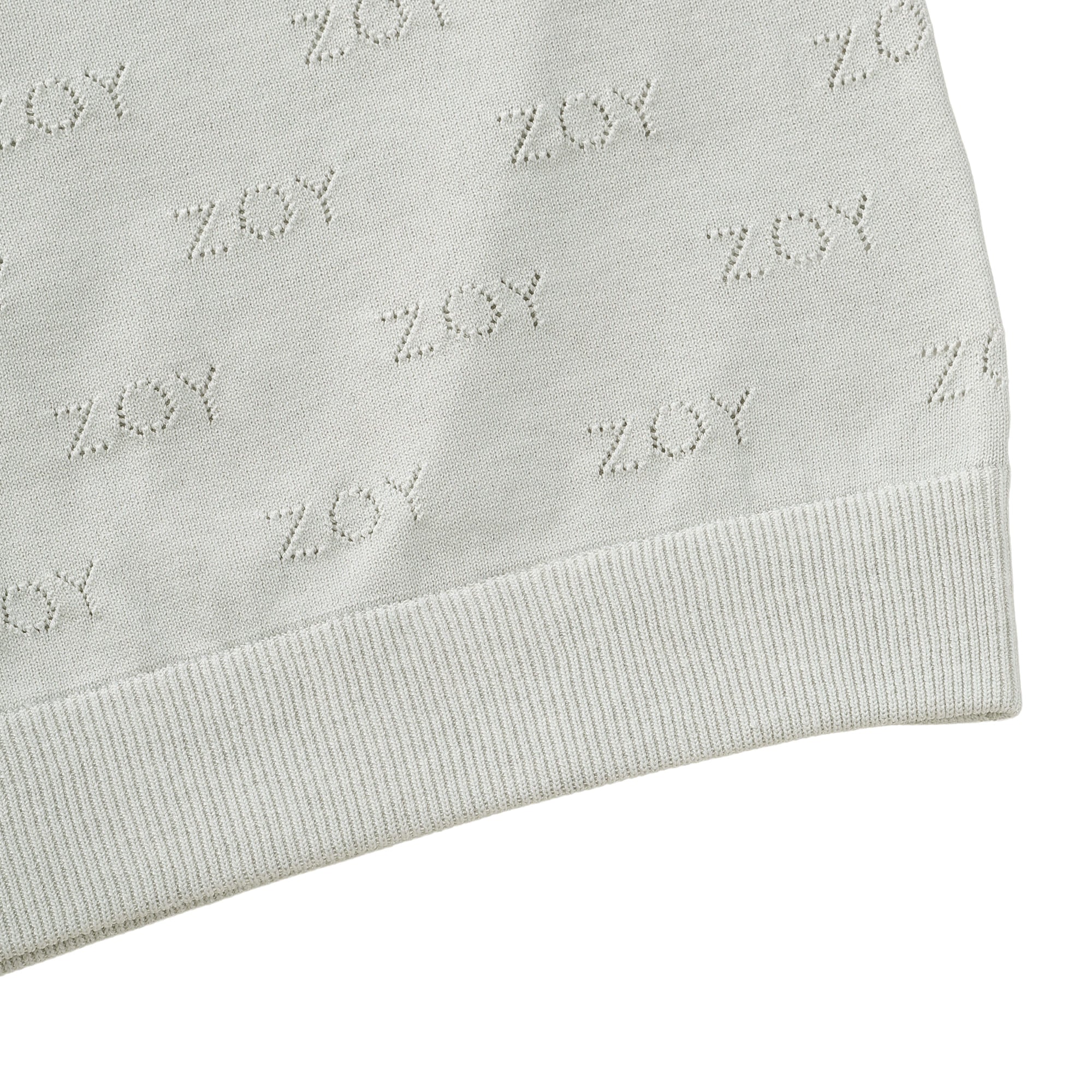 MEN ZOYアイレット天竺プレーティング 長袖セーター シルバー杢