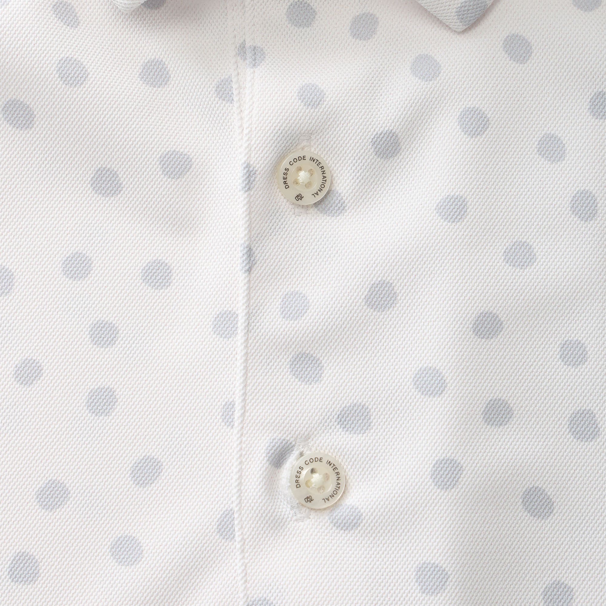 Men's Dot Print Short Sleeve Shirt, Light Gray