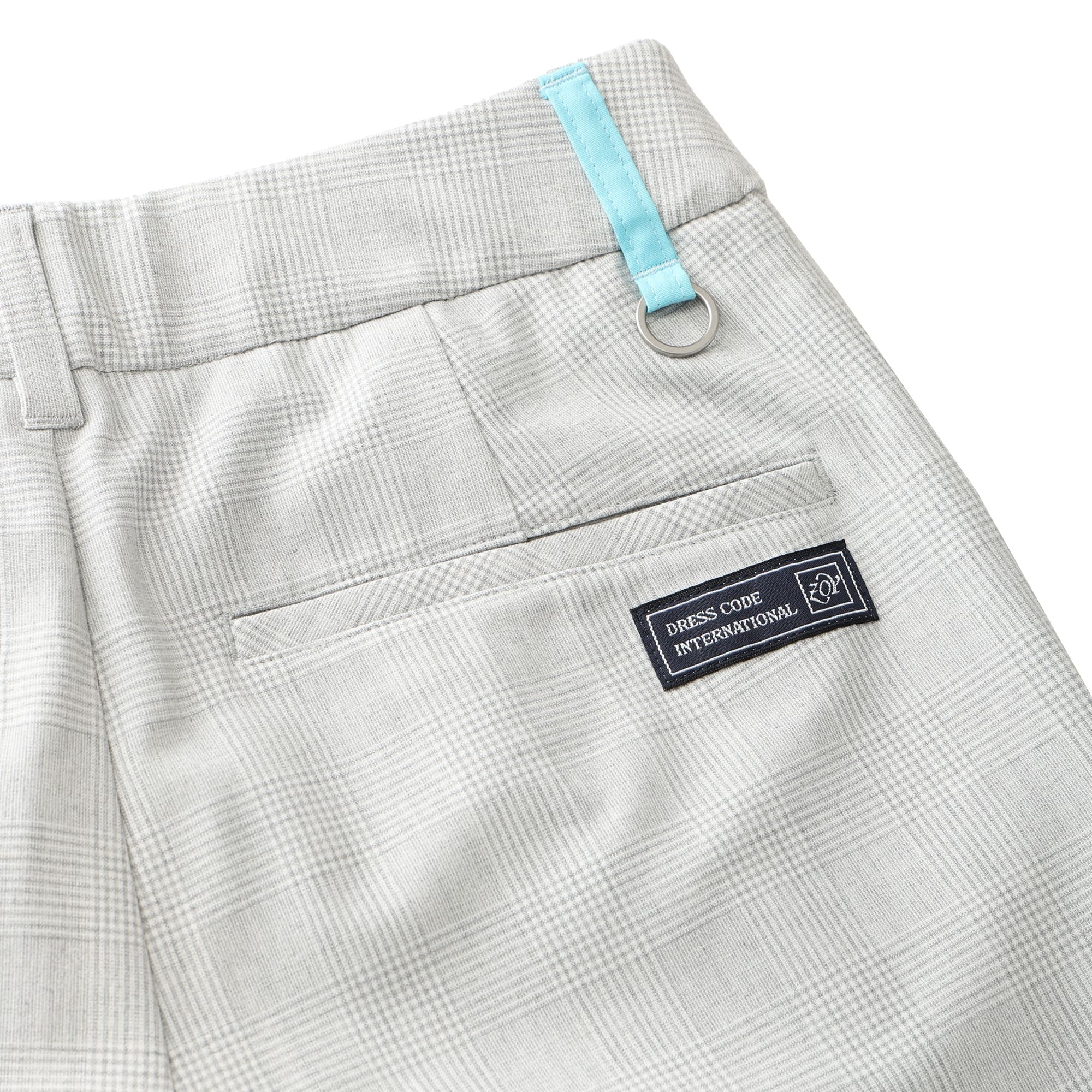 Women's Glen Check Stretch Long Pants in Silver Gray