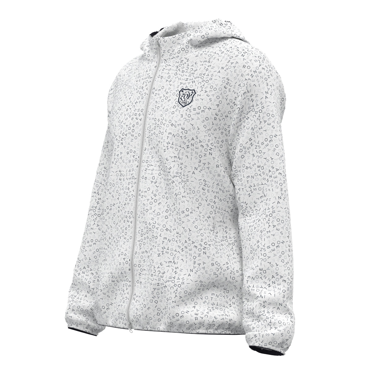 MEN Fragment Logo Print Zip Hoodie White