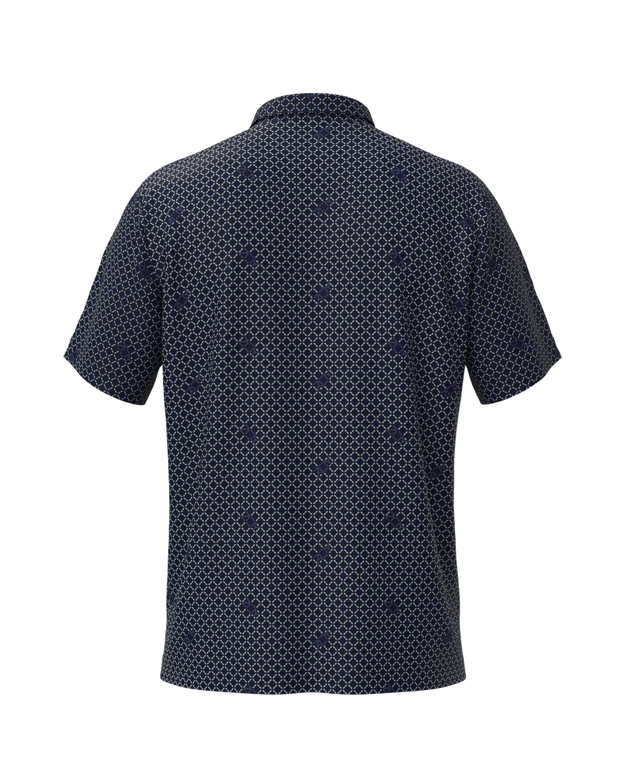 MEN ステッチメッシュPT 半袖シャツ ネイビー