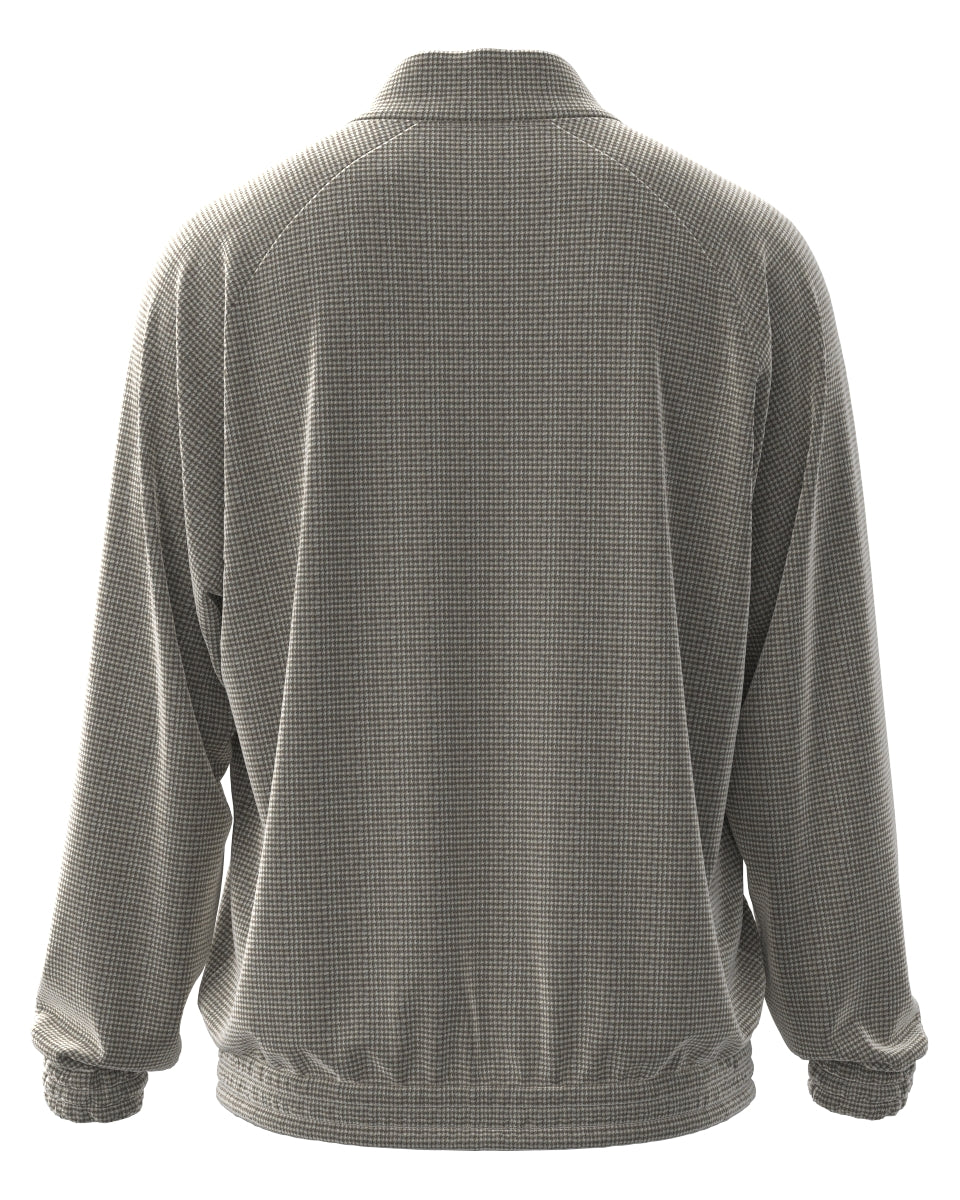 MEN VELVET KNIT 千鳥プリント ブルゾン グレージュ