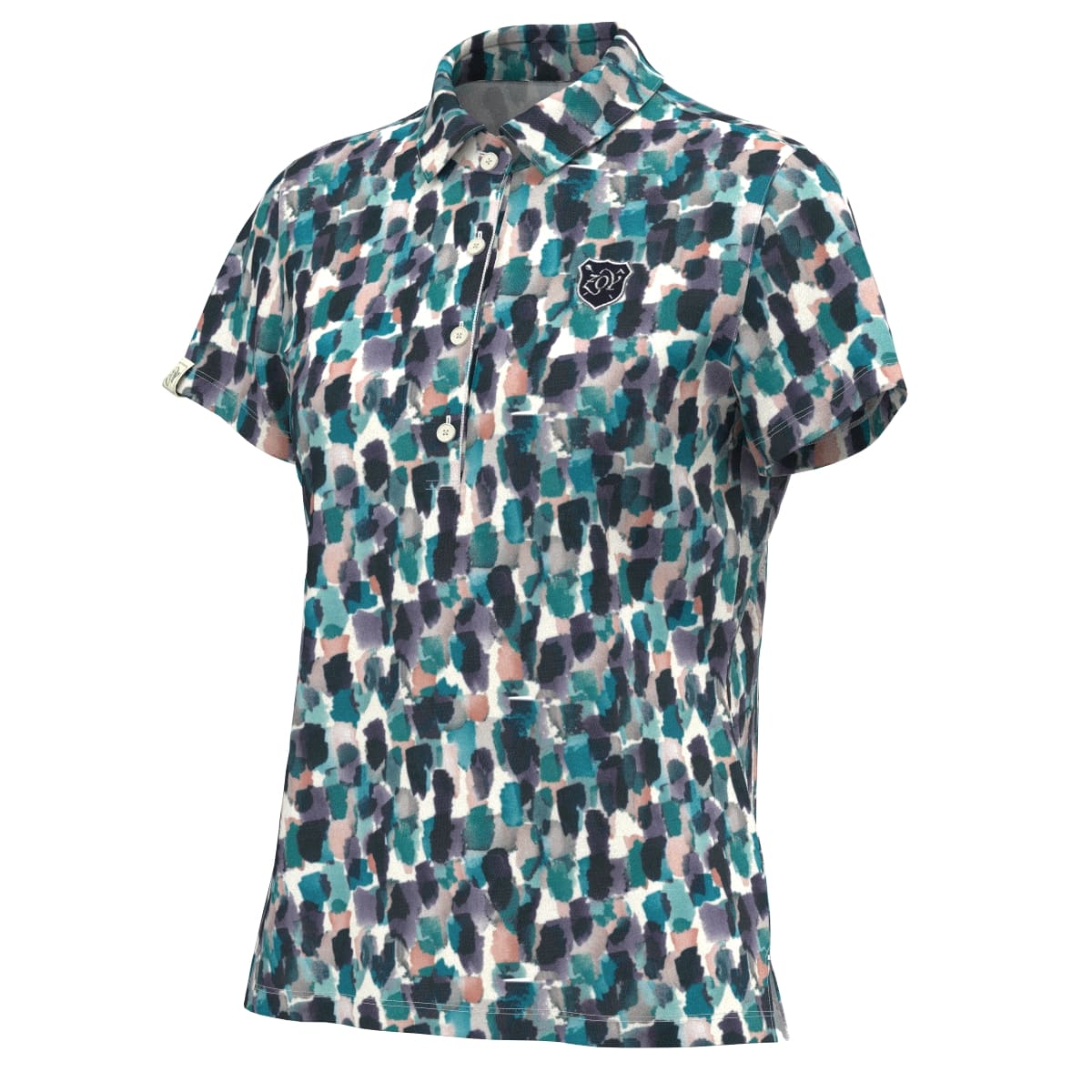 Women's Marble Bits Print Short Sleeve Shirt, Green