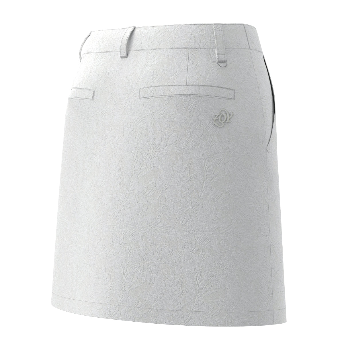WOMEN Stretch Floral Jacquard Skirt White