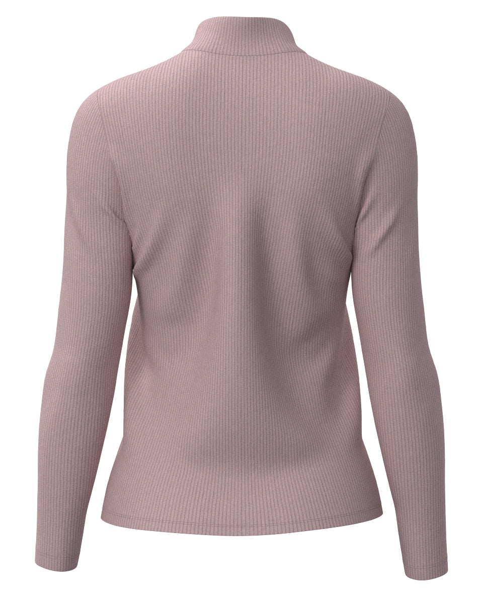 WOMEN Luxury Warm リブニット 長袖シャツ ピンク