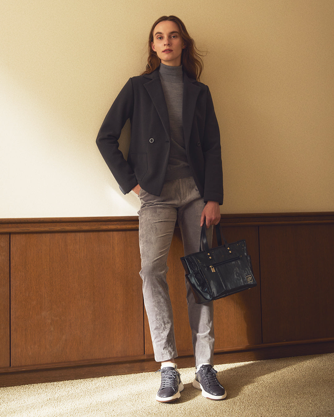 WOMEN VENUS TWILL CORDUROY ロングパンツ ライトグレー