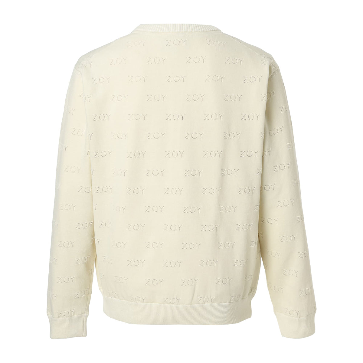 【24AW新作】MENS ZOYアイレット天竺プレーティング 長袖セーター(防風裏地付) エクリュ 071444709 - ZOY OFFICIAL