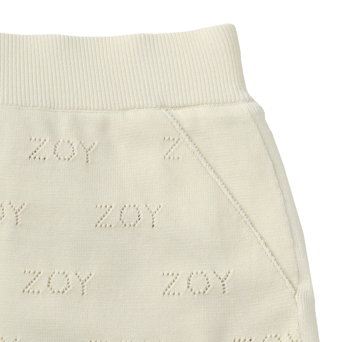 【24AW新作】WOMENS ZOYアイレット天竺プレーティング スカート(防風裏地付) エクリュ 071644318 - ZOY OFFICIAL