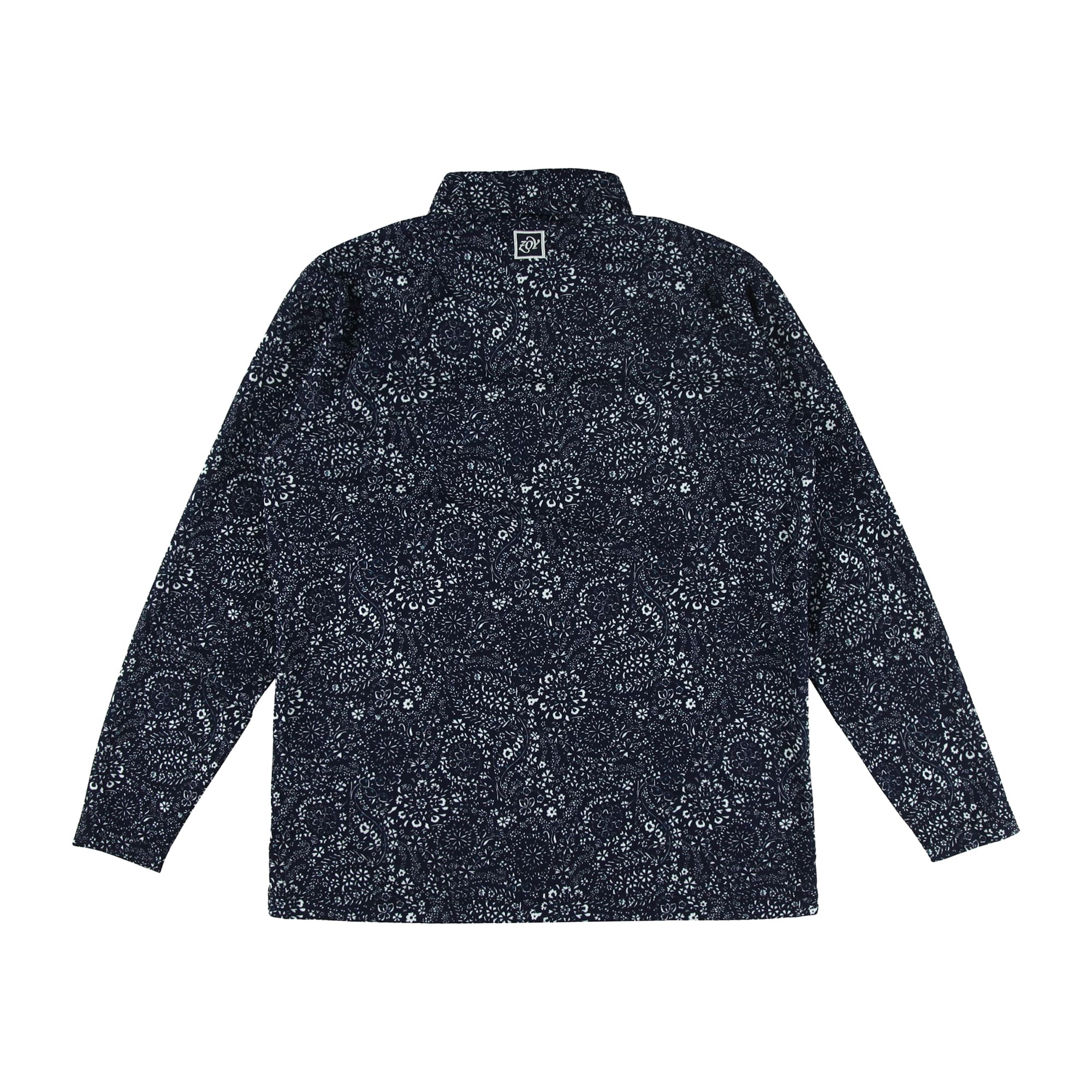 【24SS新作】MENS ボタニカルプリント 長袖ポロシャツ ネイビー 071442009 - ZOY OFFICIAL
