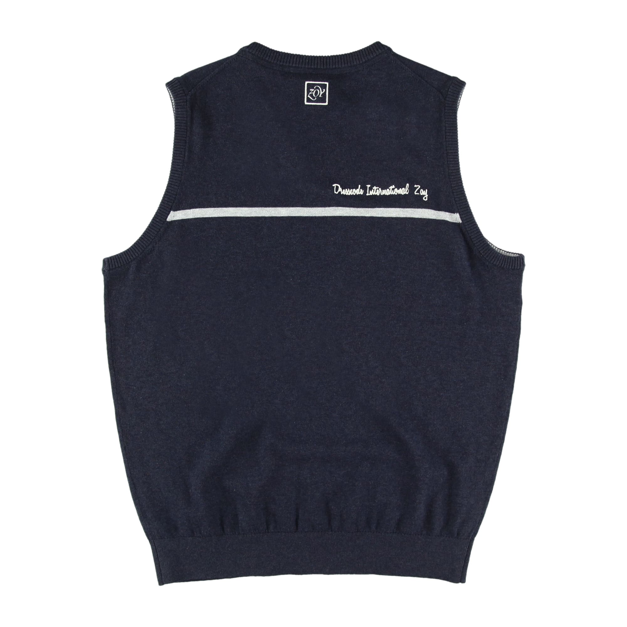 【24SS新作】MENS メランジコットン天竺 ニットベスト ネイビー 071442706 - ZOY OFFICIAL