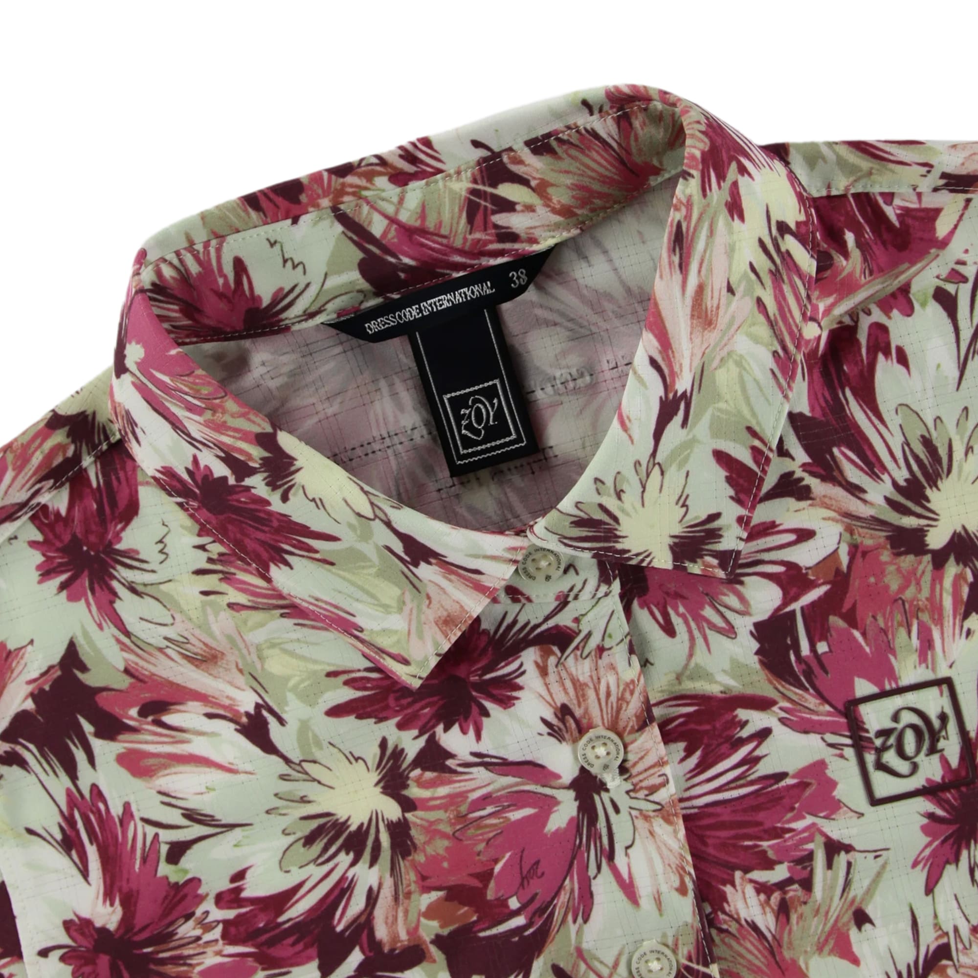 【24SS新作】WOMENS ドライフラワープリント 半袖シャツ スカイブルー 071642014 - ZOY OFFICIAL