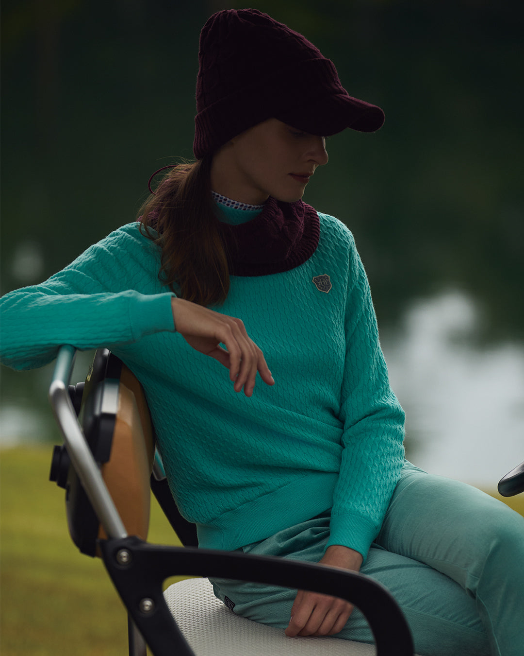 UNISEX ニットネックウォーマー ブラウン