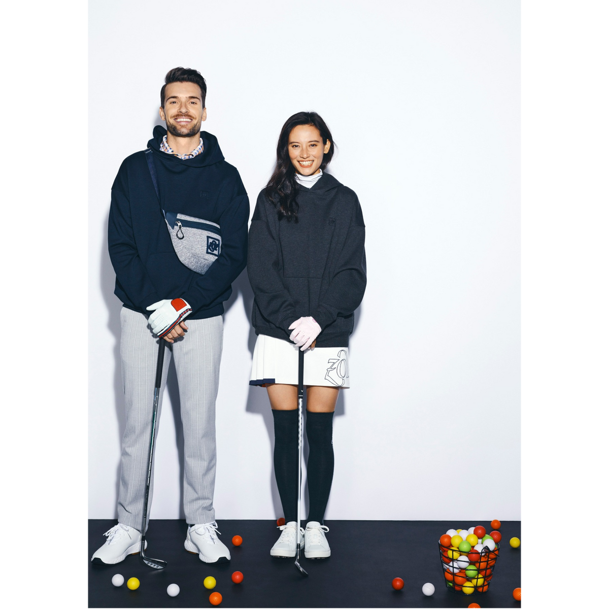 WOMEN DOUBLE GLOTH STRETCH スカート ホワイト