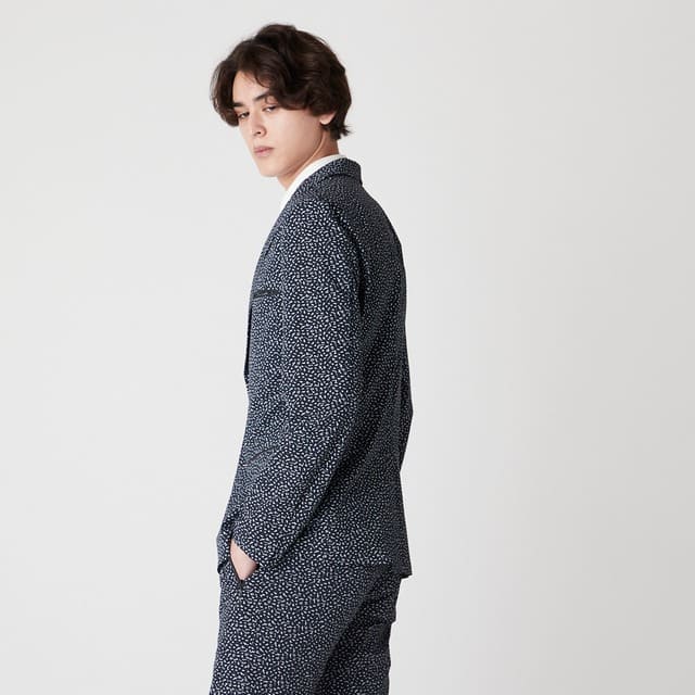 MENS マイクロリップストレッチ ジャケット ネイビー 071422118 - ZOY OFFICIAL