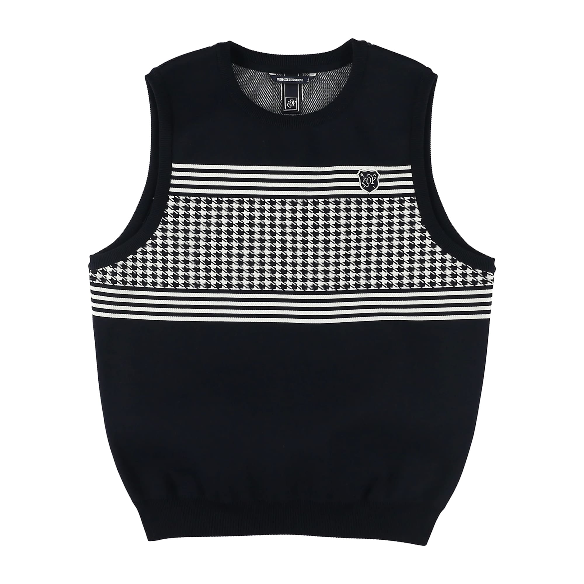 MENS 撥水千鳥JQ ベスト ネイビー×ホワイト 071432702 - ZOY OFFICIAL