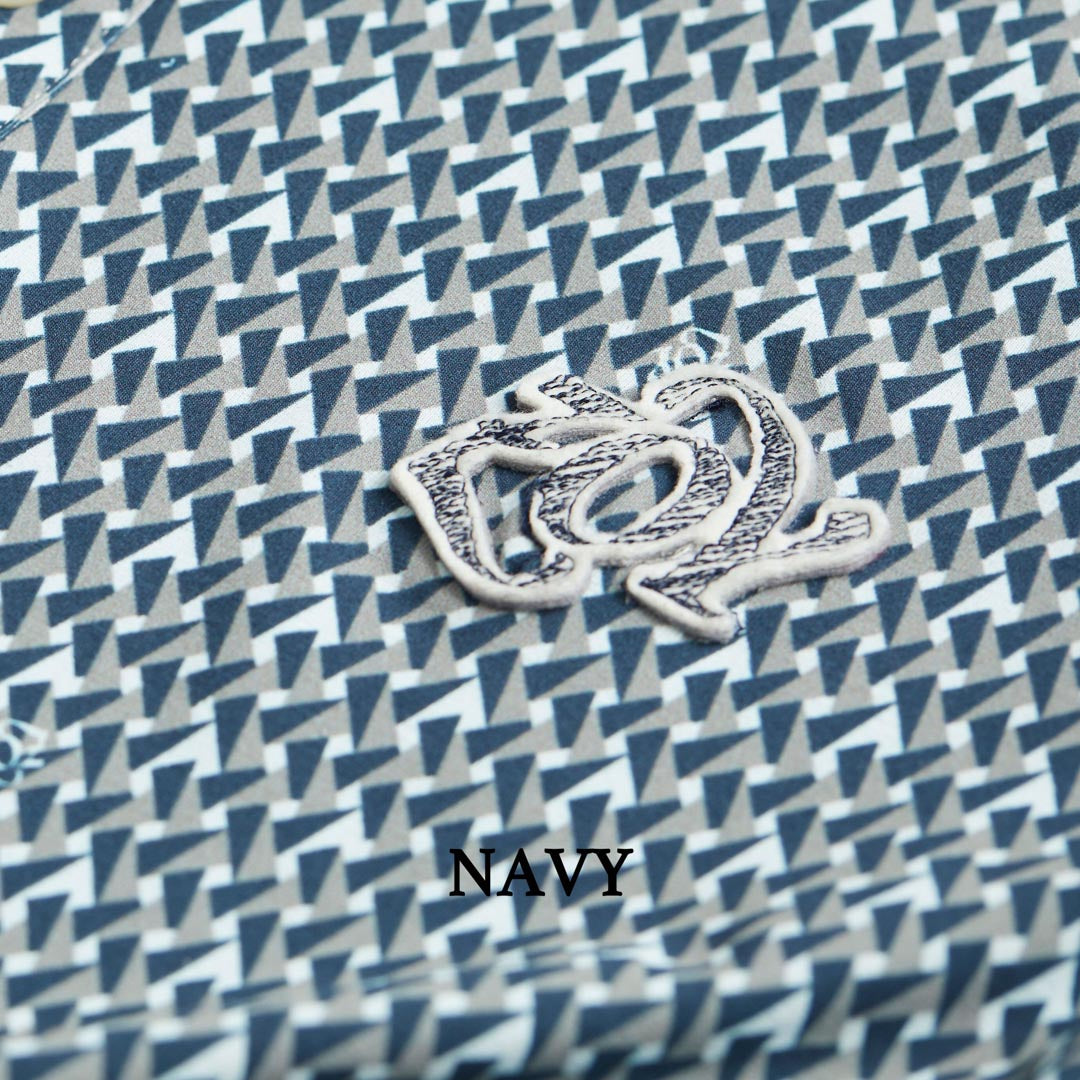 WOMENS ジオメトリックプリント 長袖モックネック ネイビー 071634014 - ZOY OFFICIAL