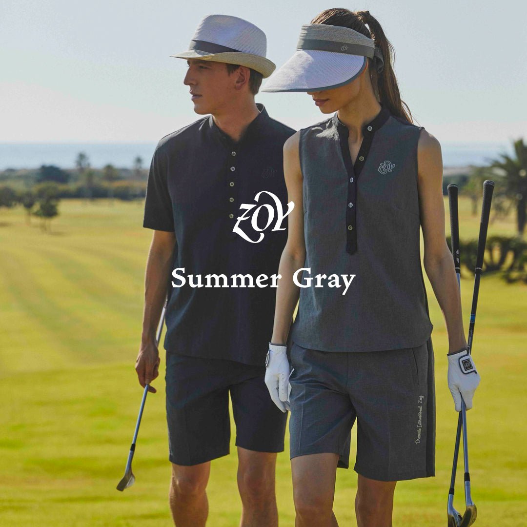 洗練と格式の「GRAY / グレー」で魅せる、 珠玉のサマーコレクション。「2種類の先端素材」による ハイブリッドゴルフルック、ここに完成。 - ZOY OFFICIAL
