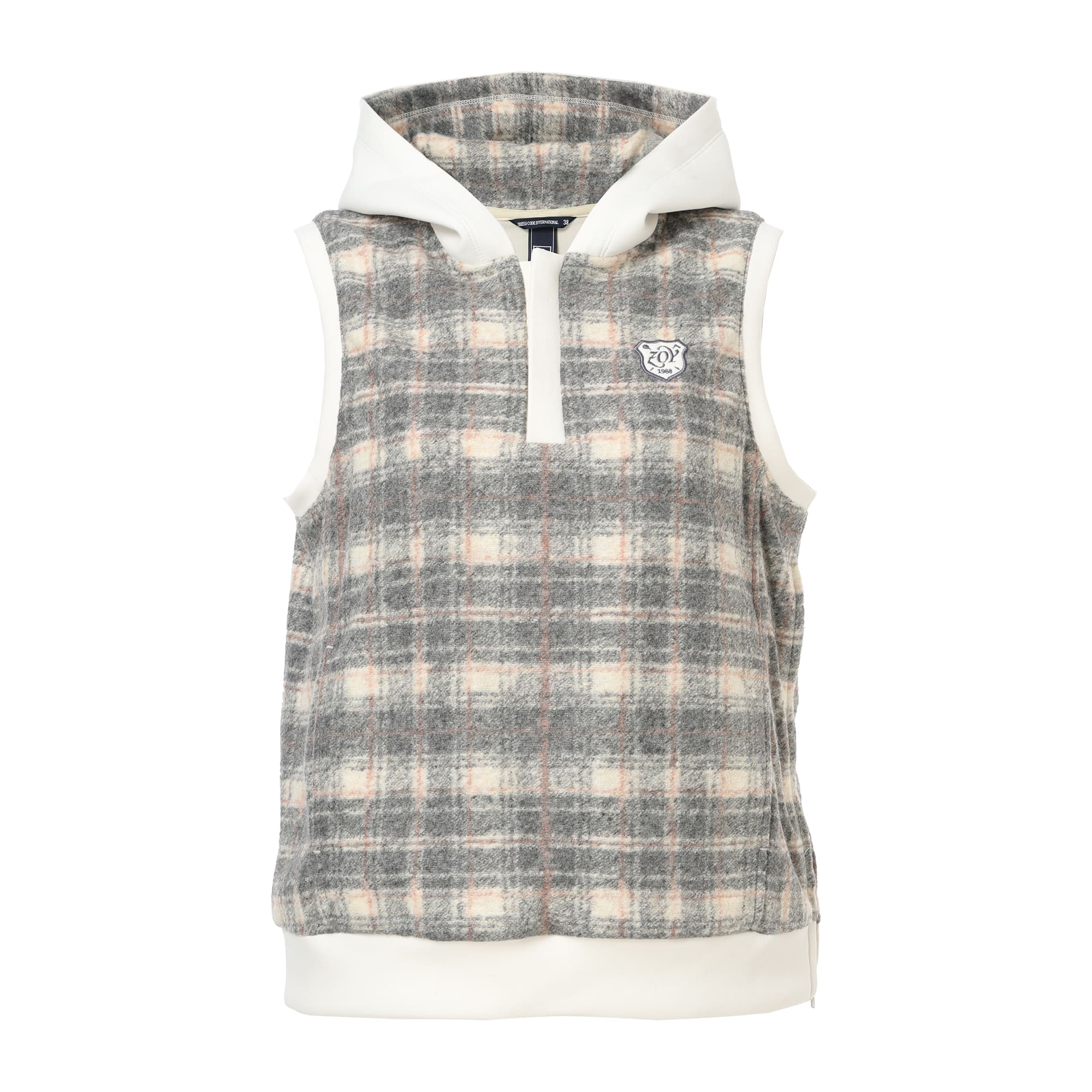 Women's Sliver Check JQ Vest (Windproof Lining) Off-White