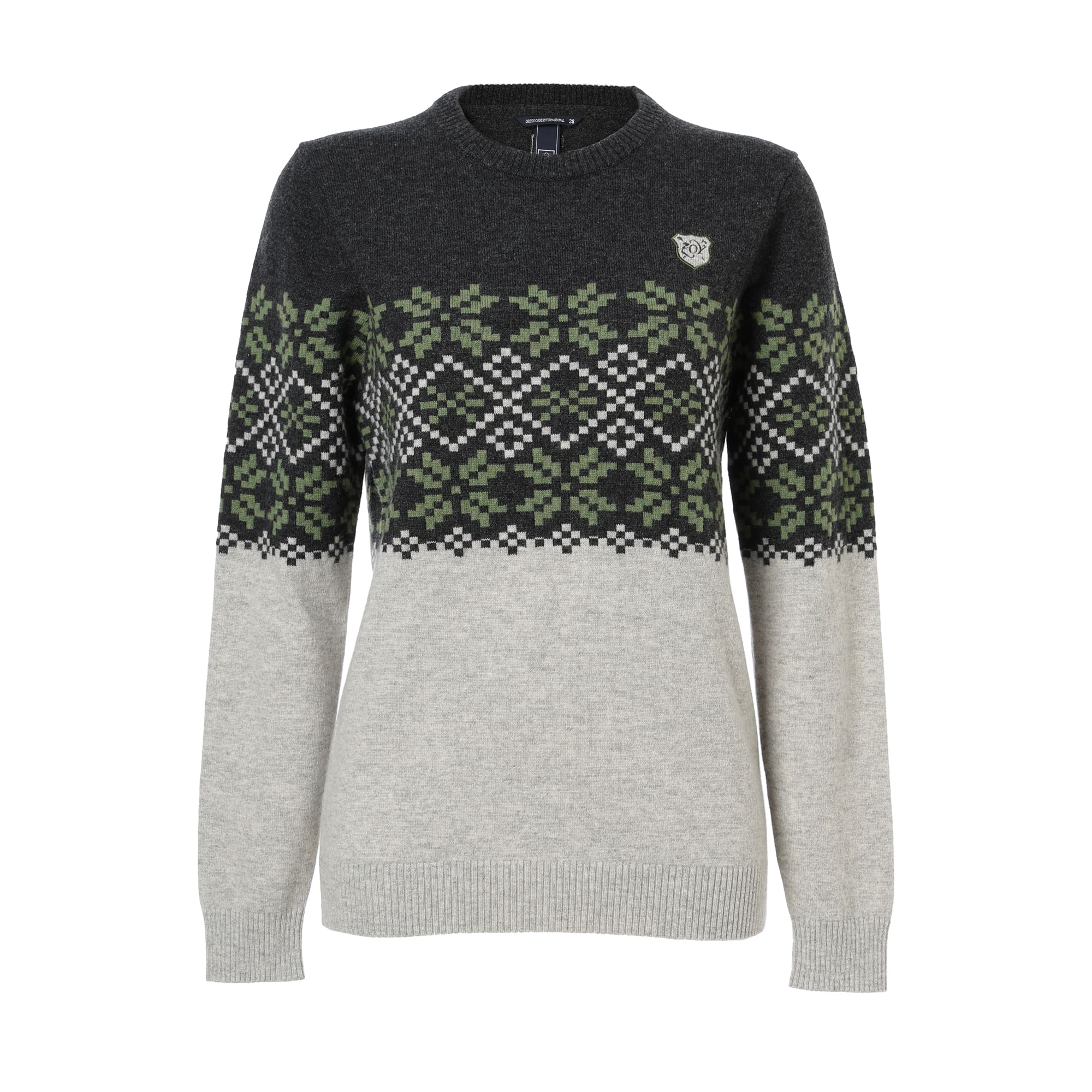WOMEN Superfine merino wool x cashmere 長袖セーター チャコールグレー