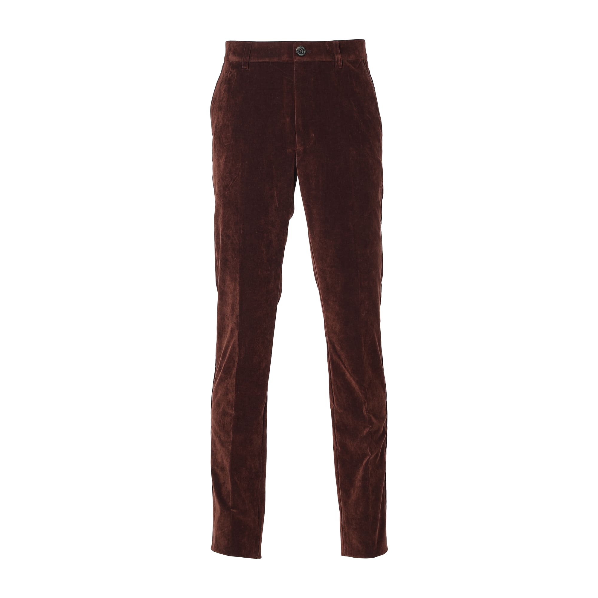 MEN 28W シャンブレーコール ロングパンツ ショコラ