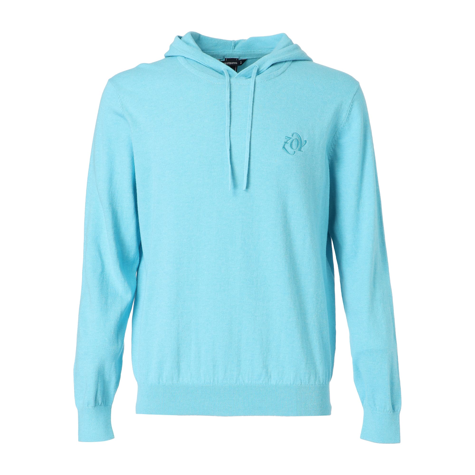 MEN MELANGE COTTON 長袖セーター ターコイズ