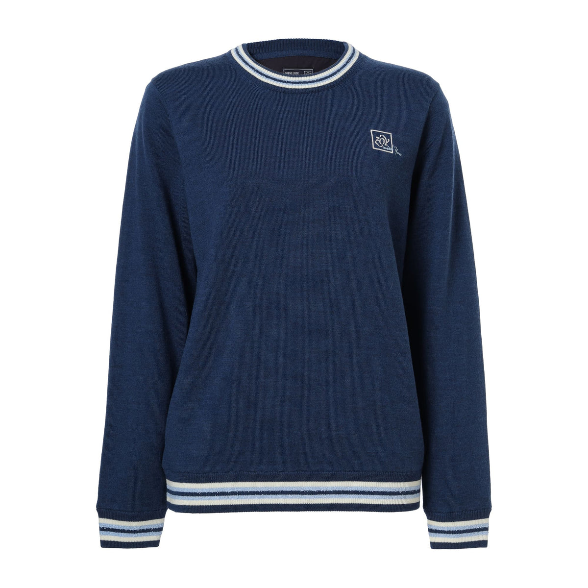 WOMEN CASHWOOL 長袖セーター(防風裏地付) スレイトブルー