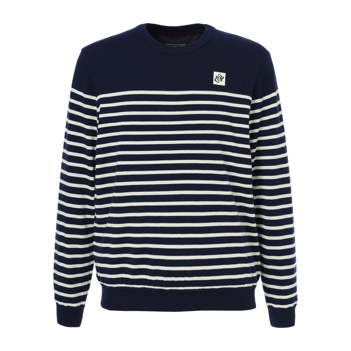 UNISEX ウォッシャブルキャッシュウール天竺 裏付きセーター ネイビー
