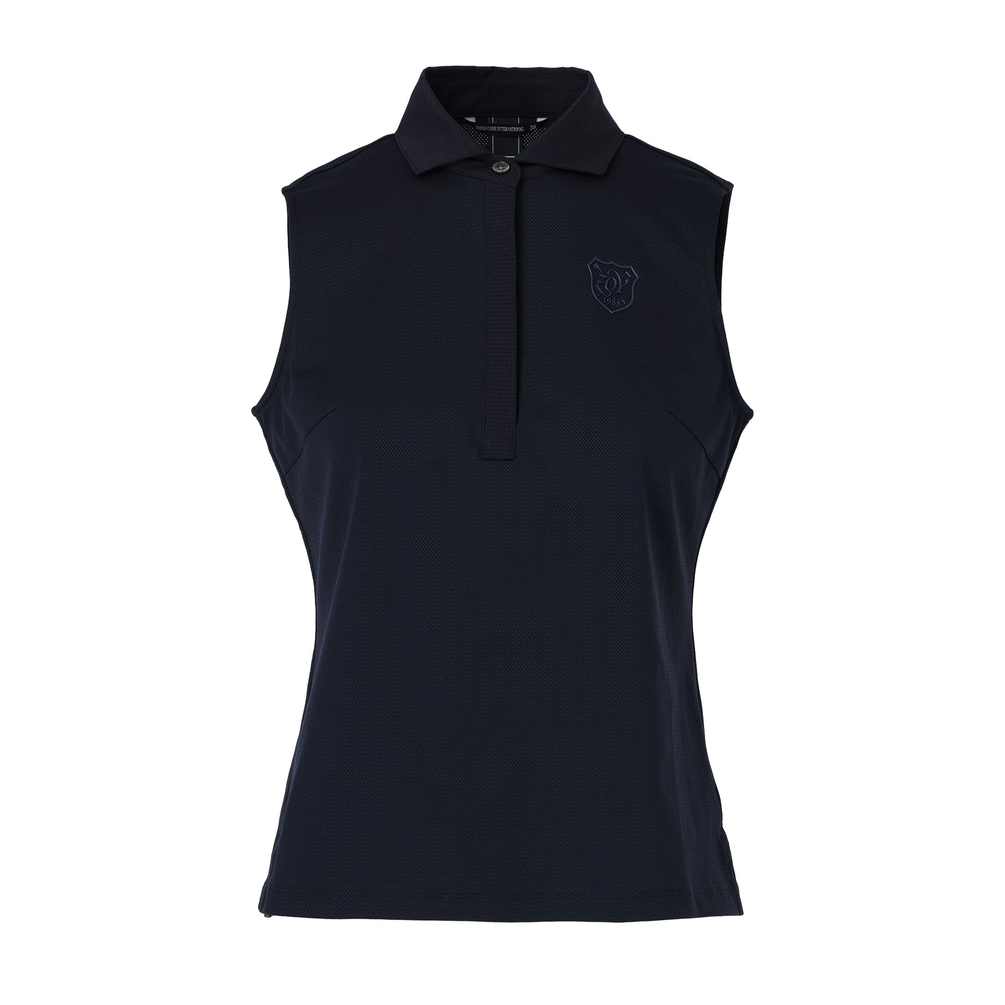 WOMEN SOFTCOOLトリコットメッシュ ノースリーブシャツ ネイビー