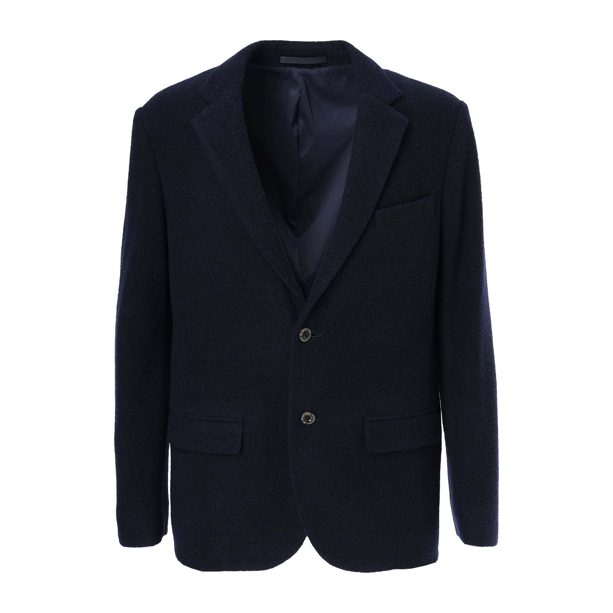 MEN WOOL RING KNIT ジャケット ネイビー