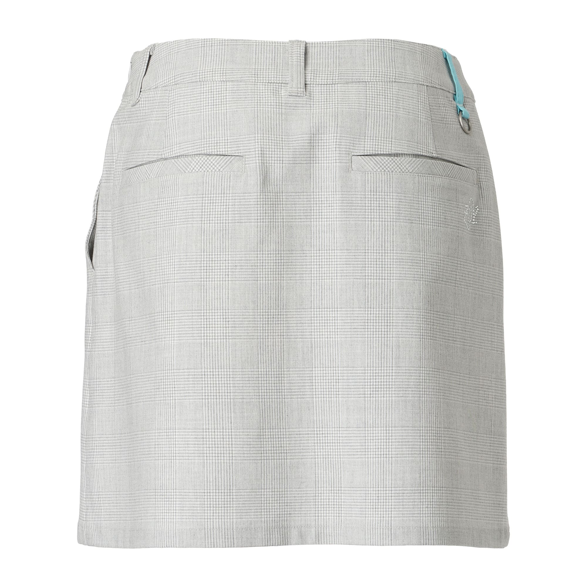 Women's Glen Check Stretch Skirt in Silver Gray