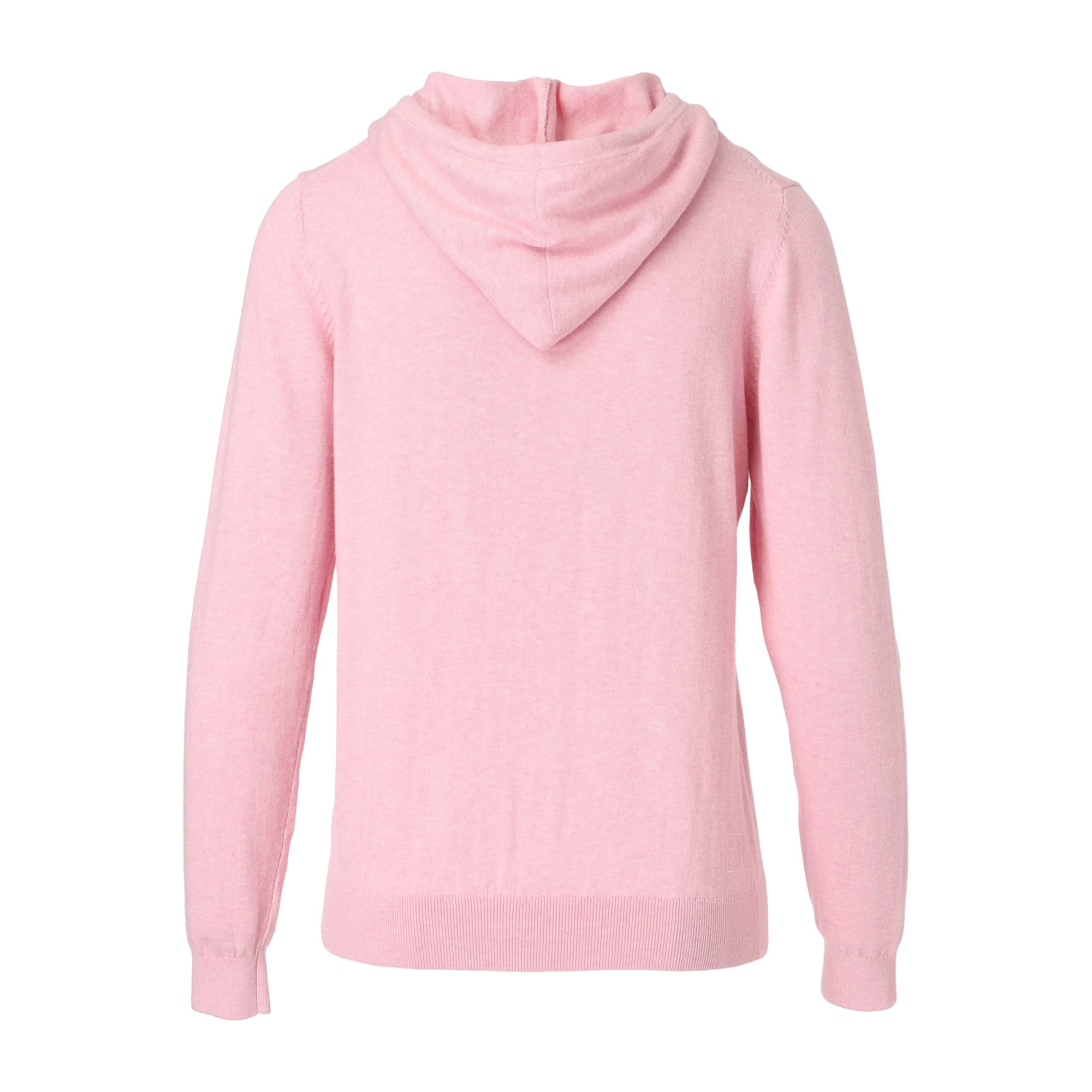 WOMEN MELANGE COTTON 長袖セーター パウダーピンク