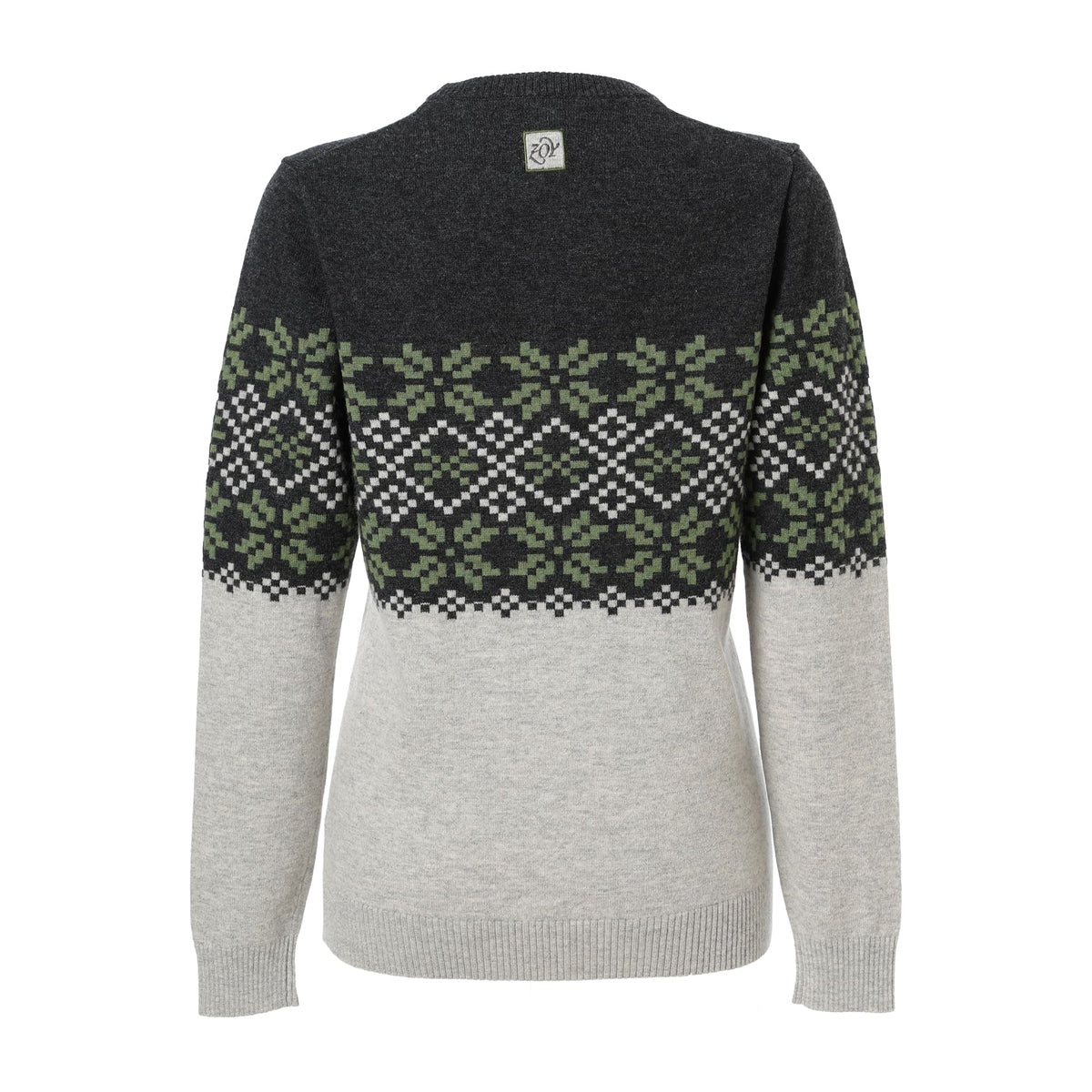 WOMEN Superfine merino wool x cashmere 長袖セーター チャコールグレー