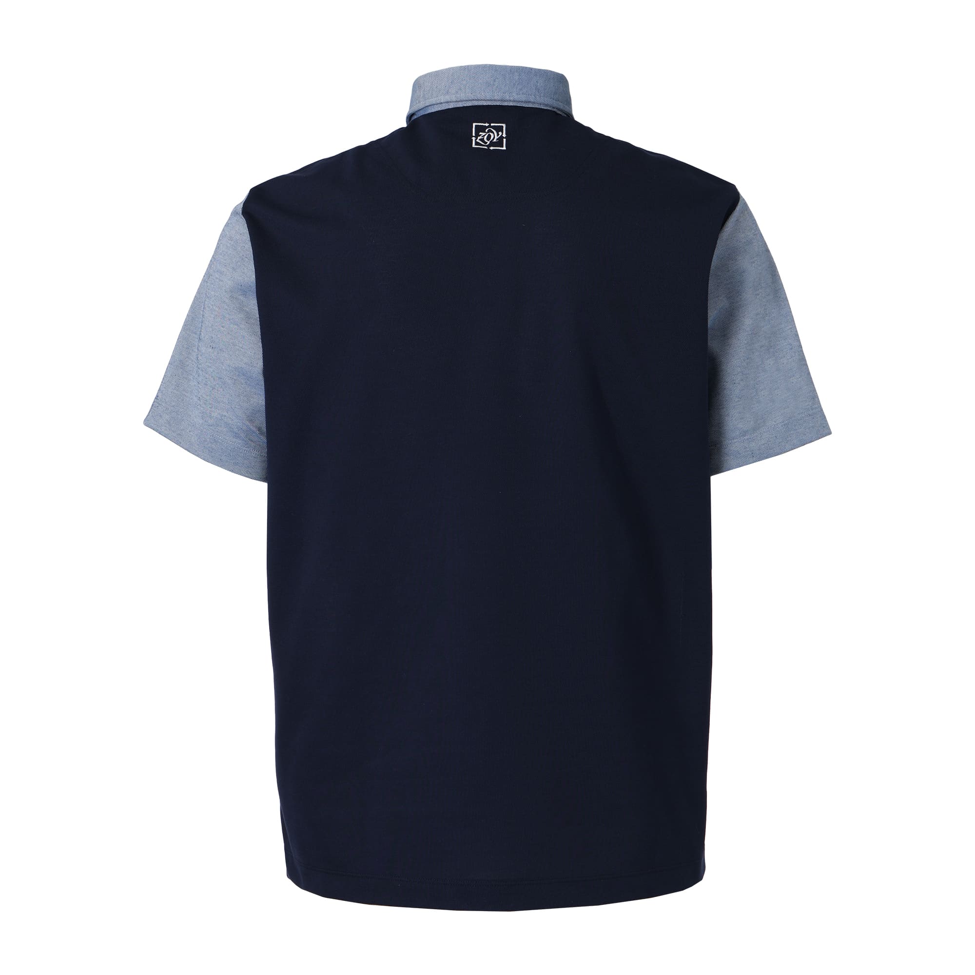 MEN AEGEAN　ORGANIC＊RENU鹿の子 半袖シャツ ブルーミックス