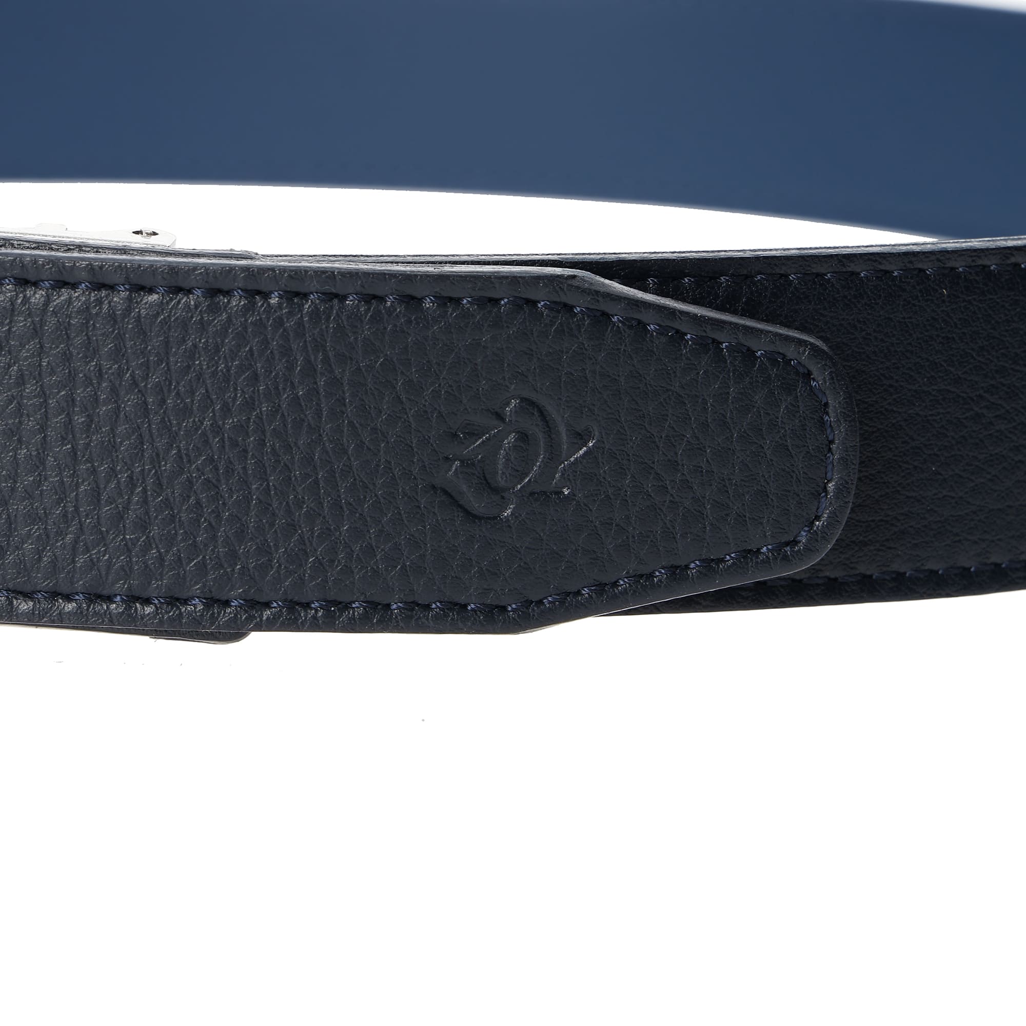 Men's Zuren Leather Belt, Navy
