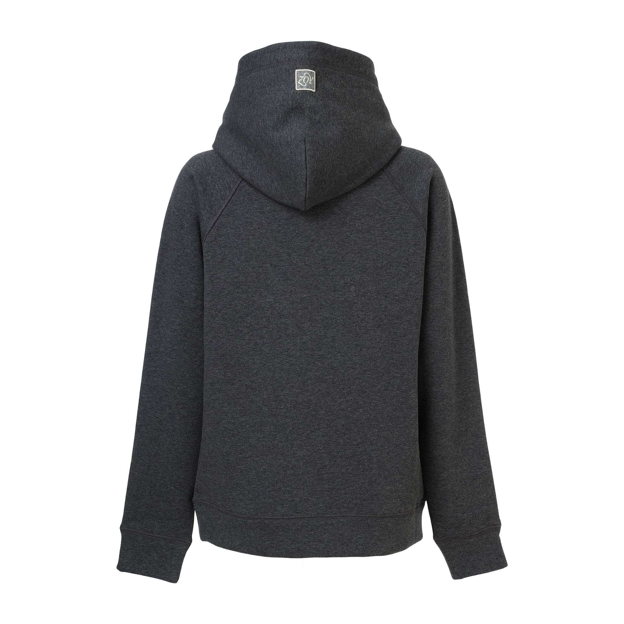 WOMEN LONG-STAPLE COTTON BOMBER フーディー チャコール
