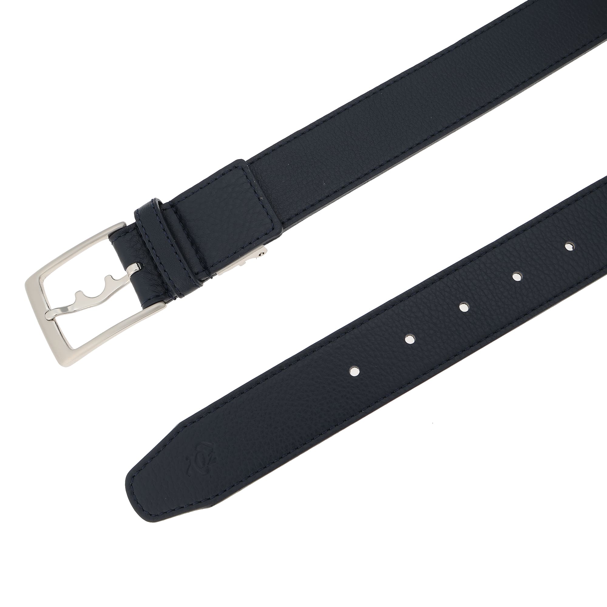 Men's Zuren Leather Belt, Navy