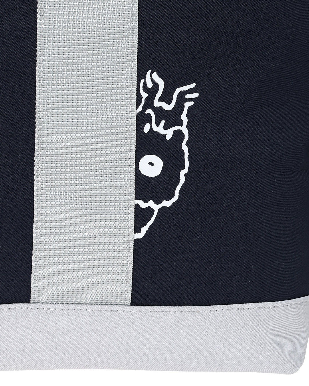 【 TINTIN × ZOY 】 UNISEX ツイルビッグトートバッグ ネイビー
