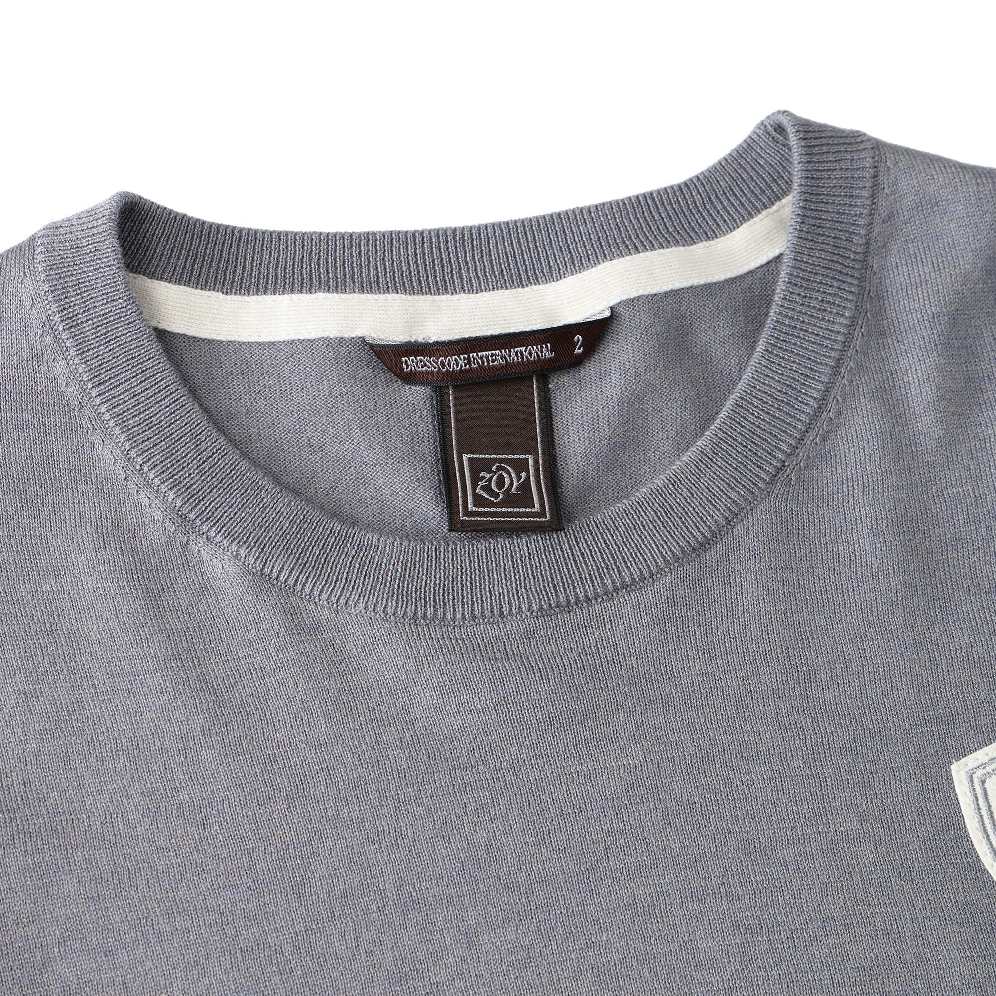 MEN Premium Cotton ボーダー 長袖セーター グレー