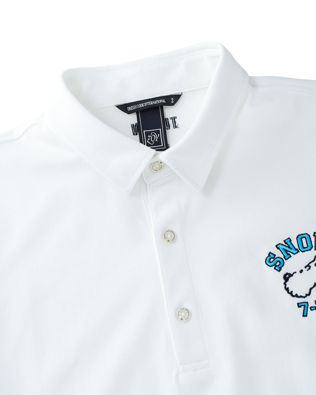 【 TINTIN × ZOY 】MEN リサイクルクアトロセブン 鹿の子 半袖ポロシャツ ホワイト