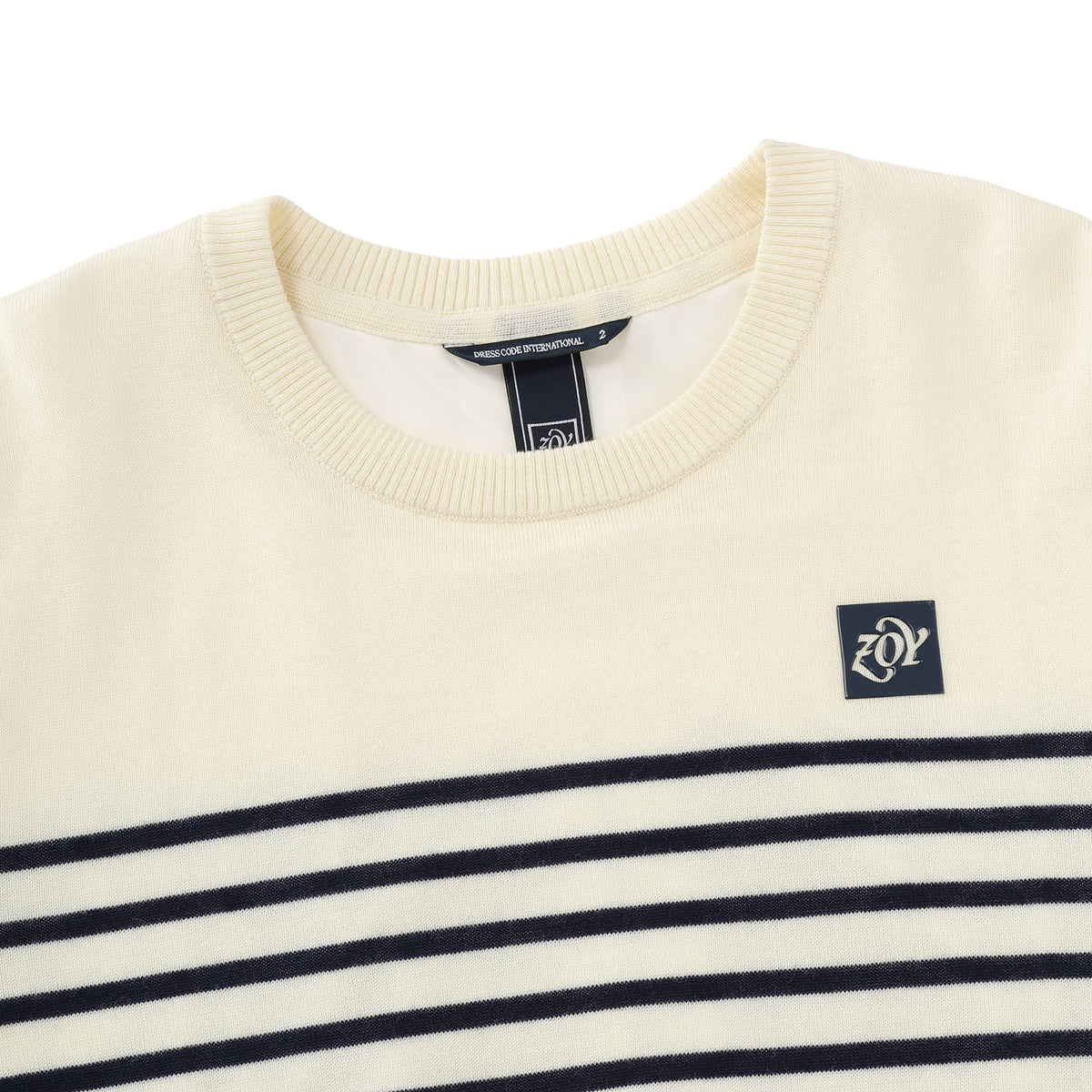 UNISEX ウォッシャブルキャッシュウール天竺 裏付きセーター ネイビー