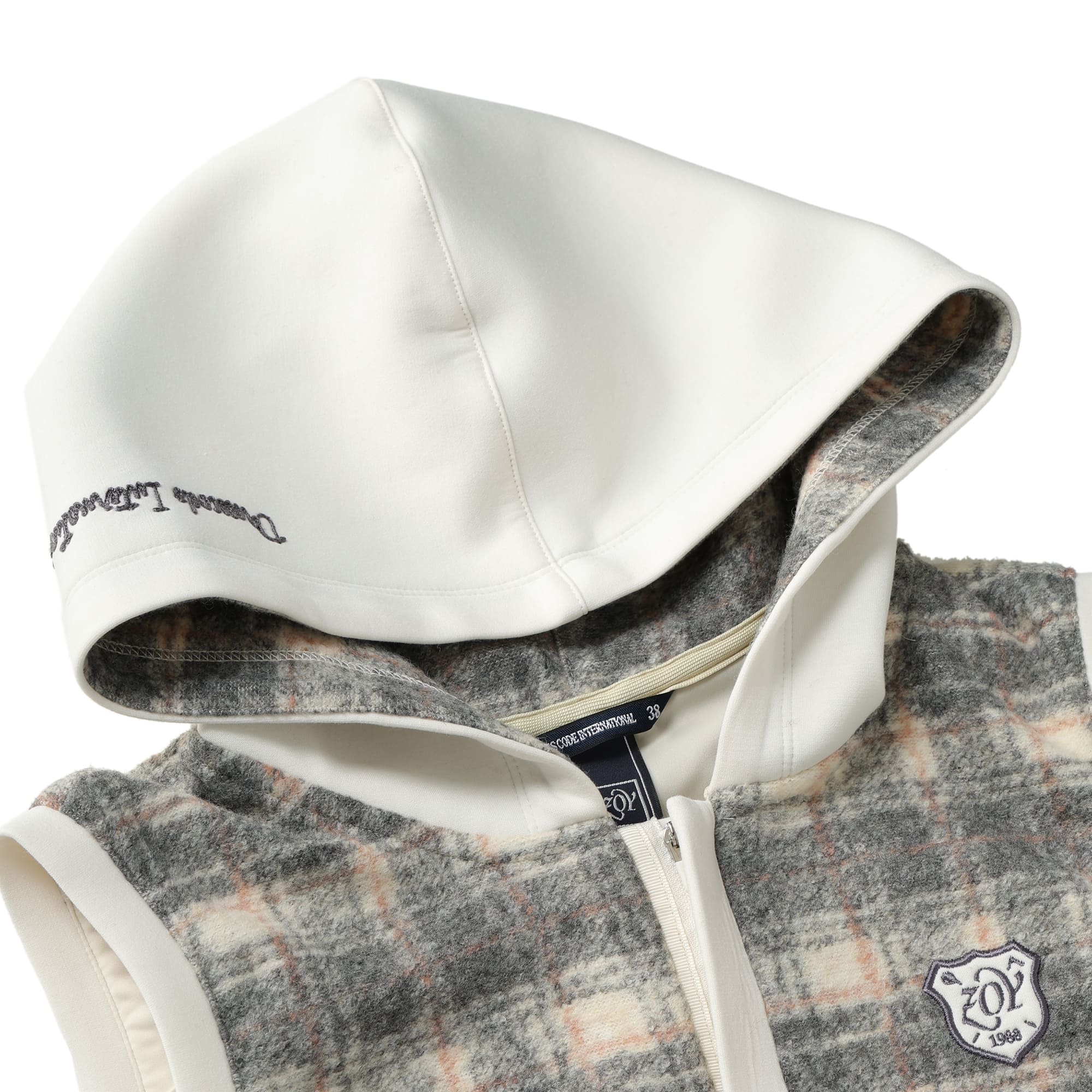 Women's Sliver Check JQ Vest (Windproof Lining) Off-White